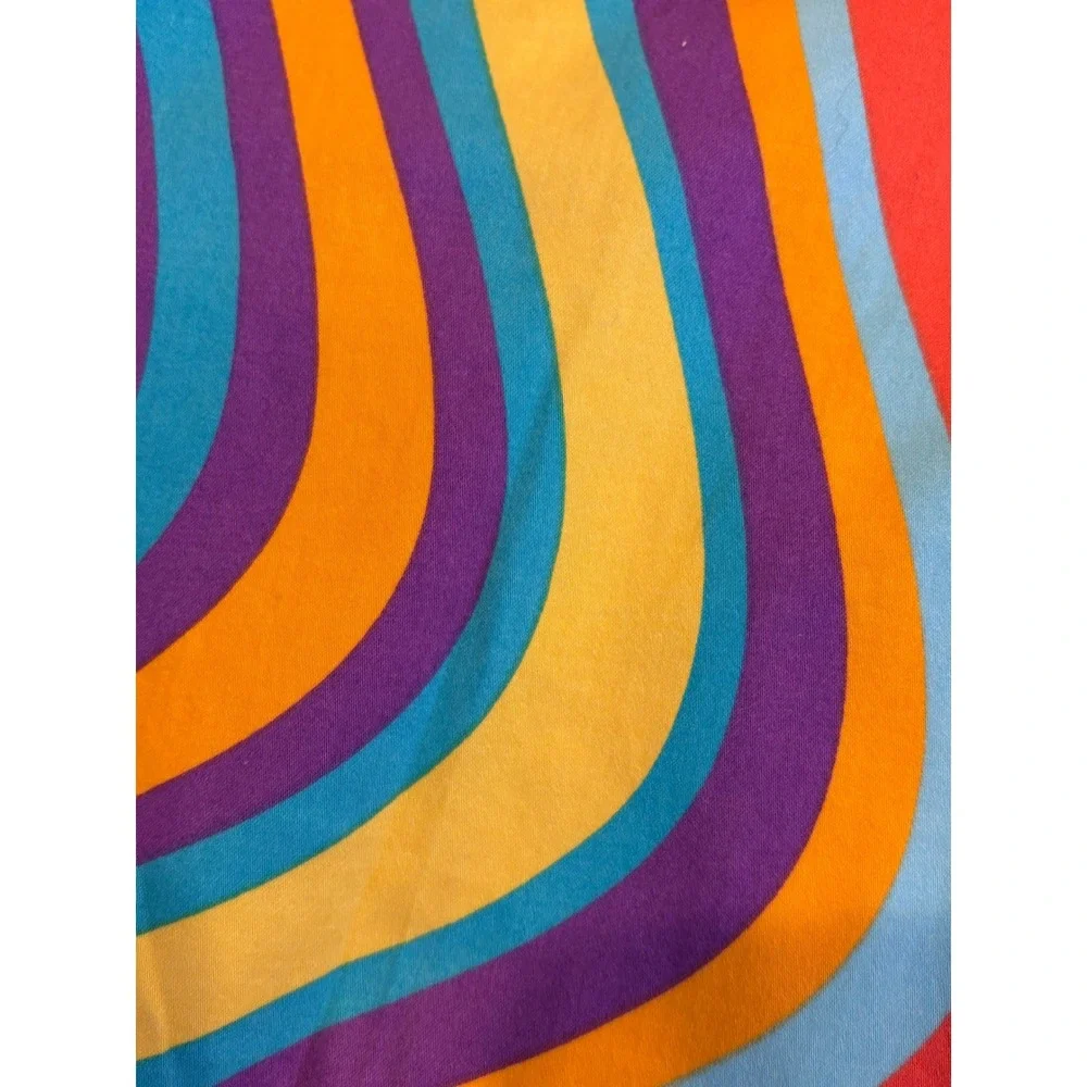 Loudmouth Golf Shorts Mens 36 Multicolor Wavy Psychedelic Stripe Cotton Stretch